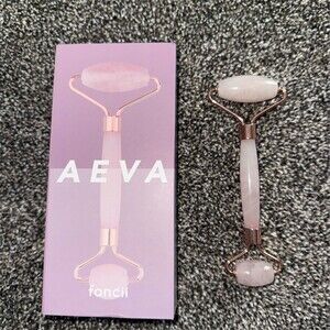 Fancii AEVA Rose Quartz Facial Roller Double-Ended Face & Neck Massager